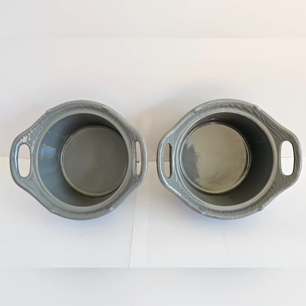 NWOT Temptations Woodland Gray Quick Cookers Small Pot with Lid Set of 2